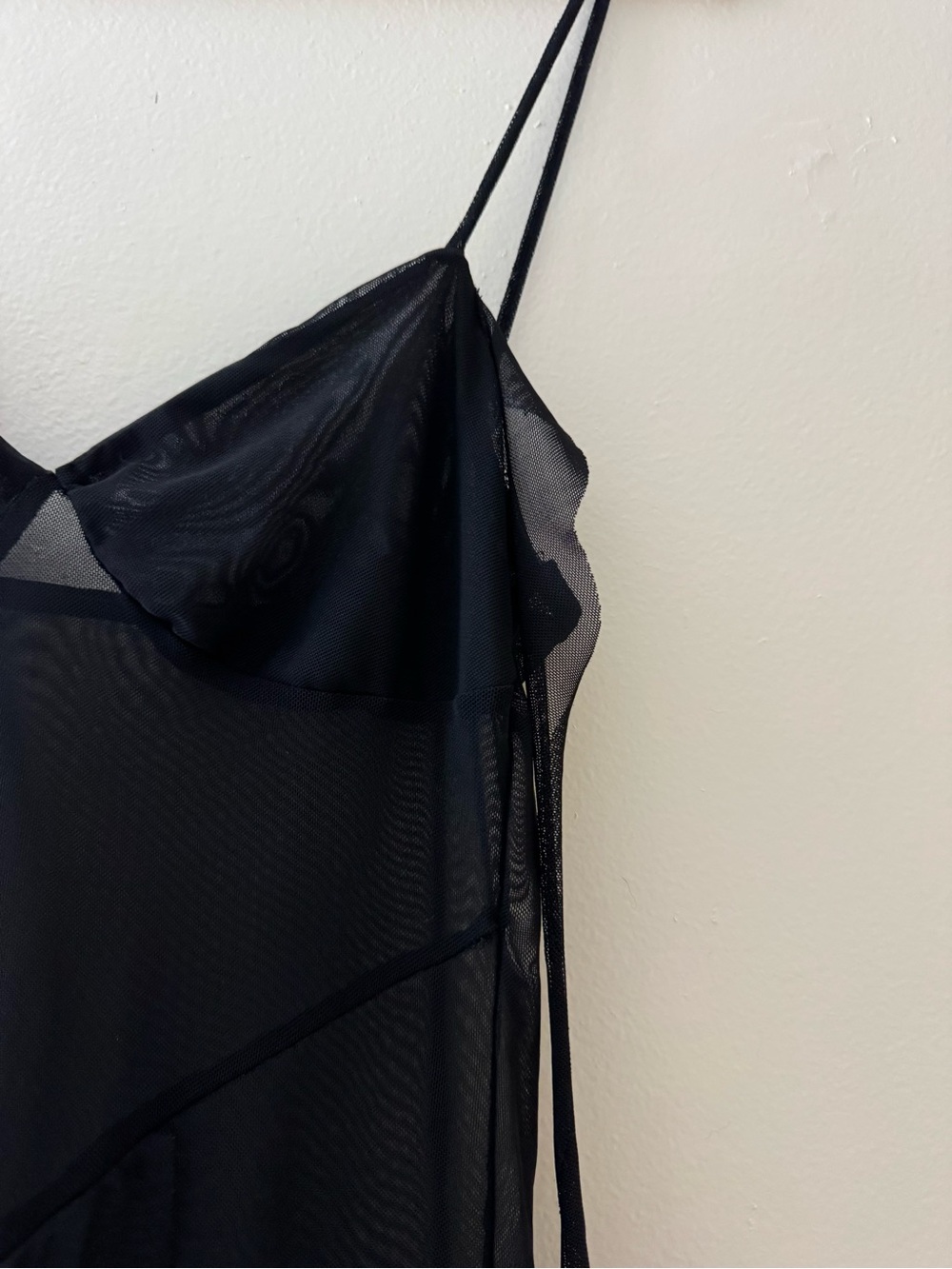 Sheer Black Slip Dress - Women's Intimates - Picture 6 of 11